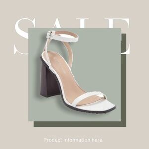 BCBG Ivory white sandal block heel